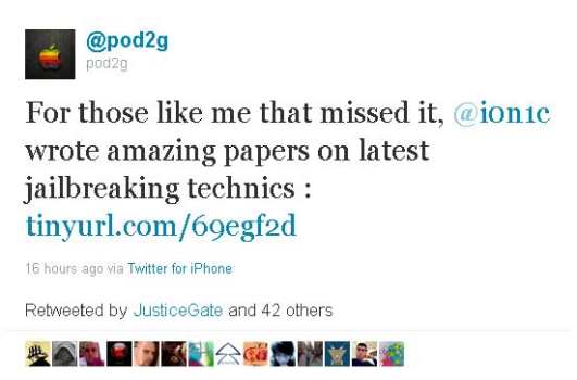 Twitter-Amazing iOS Jailbreak Techniques [I0n1c's Presentation]
