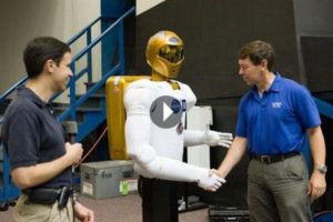 First Space Robot Handshake Historical Video
