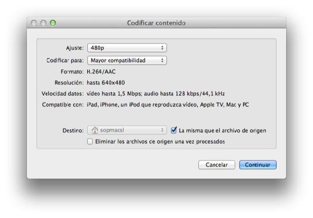 Encode Video Directly from the Finder in OS X Lion Mountain 2