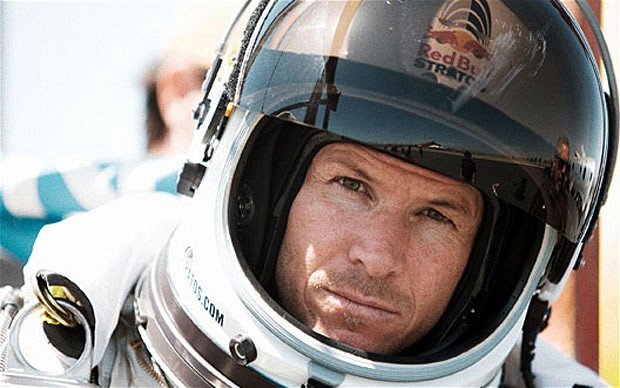 First Video from Camera into the Chest of Felix Baumgartner 2