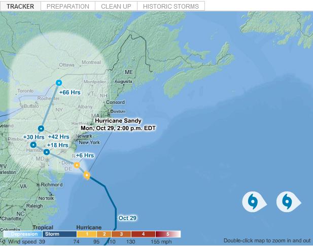 Hurricane Tracker: A Real Time Look at Path of Storm Sandy 2
