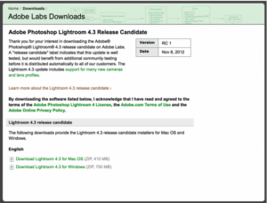 Download Adobe Lightroom 4.3 RC With Retina Display  1