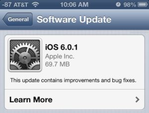 Apple Releases iOS 6.0.1 1