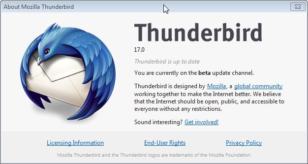 Thunderbird 17 and Extended Support Release 5
